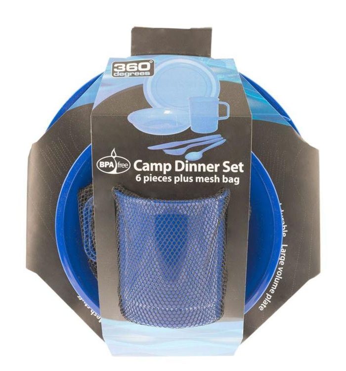 360 Degrees Camp Dinner Set Blue