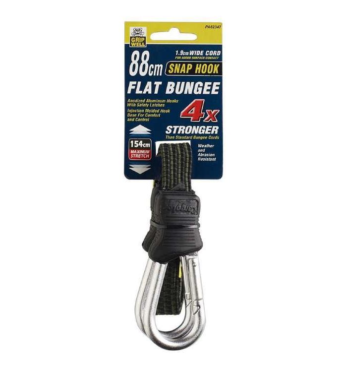 Gripwell 88 cm Snap Hook Flat Bungee Black 88 cm