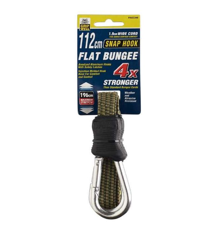 Gripwell 112 cm Snap Hook Flat Bungee Black 112 cm