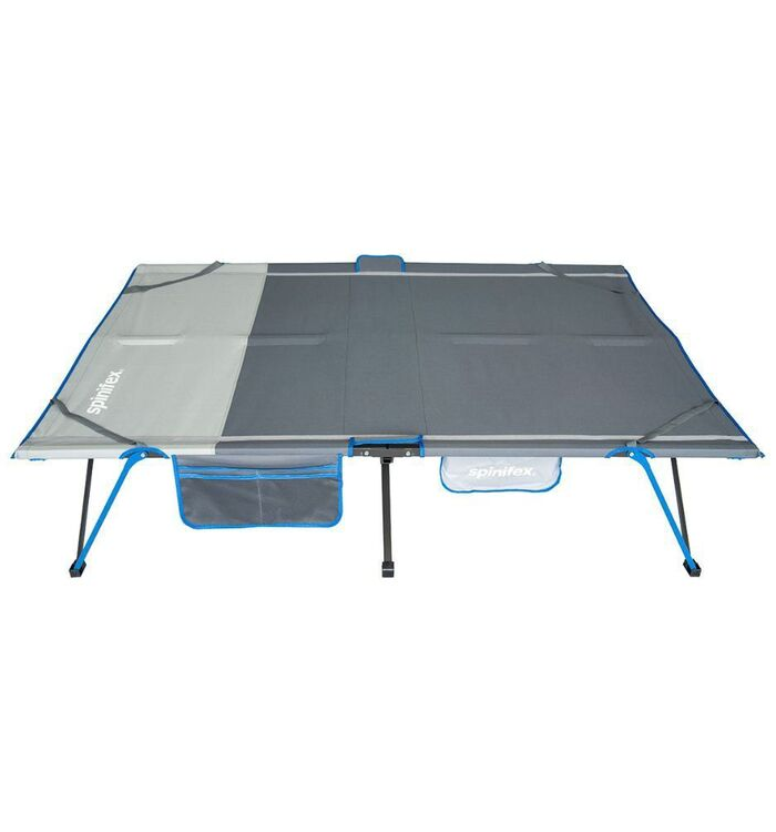 Spinifex Quick Fold Queen Camp Stretcher Blue & Grey