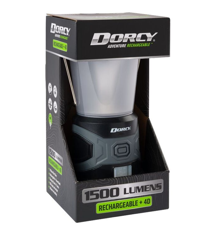 Dorcy Adventure 1500 Lumen Hybrid Recharge/4D Lantern Black 1500 Lumens